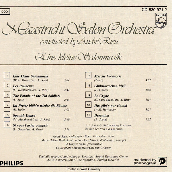 Maastrichts Salon Orkest Conducted By André Rieu : Eine Kleine Salonmusik (CD, Album, RP)