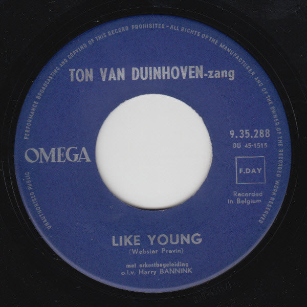 Ton van Duinhoven : It's Too Darn Hot / Like Young (7", Mono)
