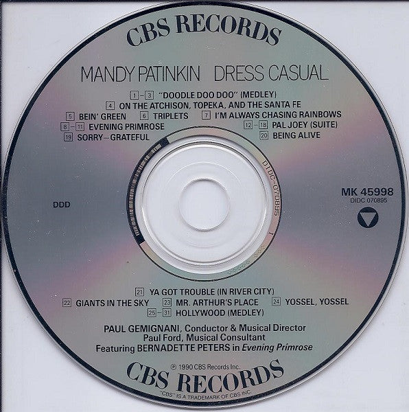Mandy Patinkin : Dress Casual (CD, Album)