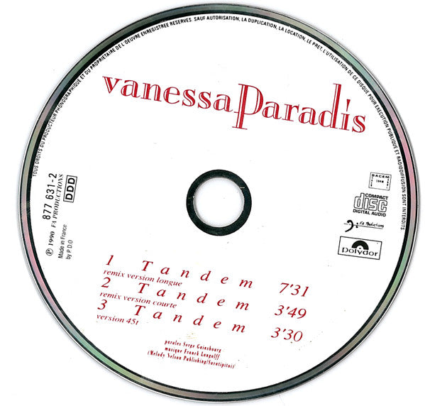 Vanessa Paradis : Tandem (Remix) (CD, Maxi)