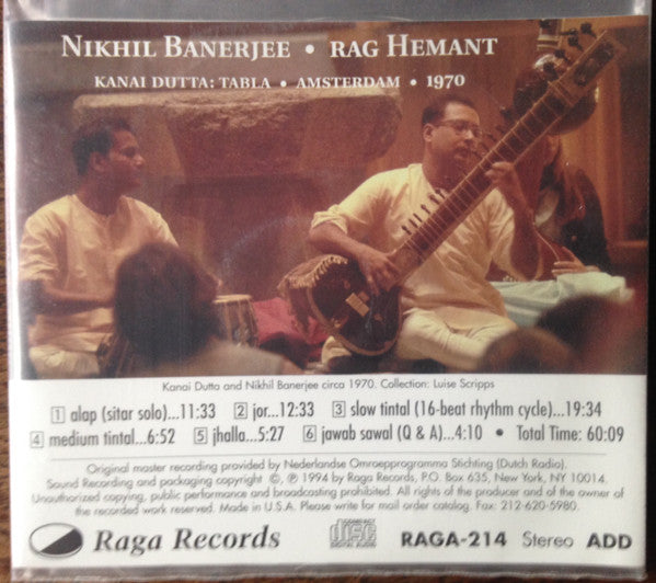 Nikhil Banerjee : Hemant - Amsterdam 1970 (CD)