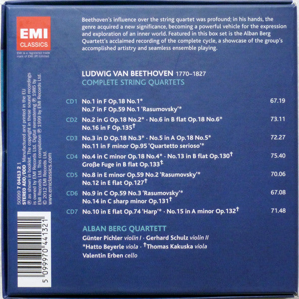 Ludwig van Beethoven, Alban Berg Quartett : The Complete String Quartets (7xCD + Box, Comp, RE)