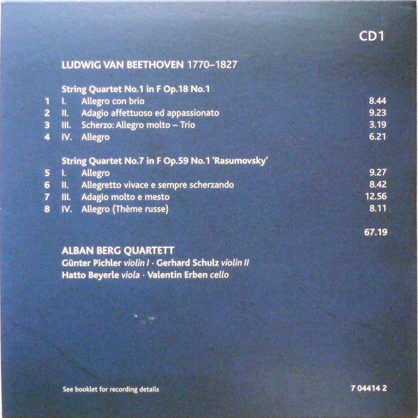 Ludwig van Beethoven, Alban Berg Quartett : The Complete String Quartets (7xCD + Box, Comp, RE)