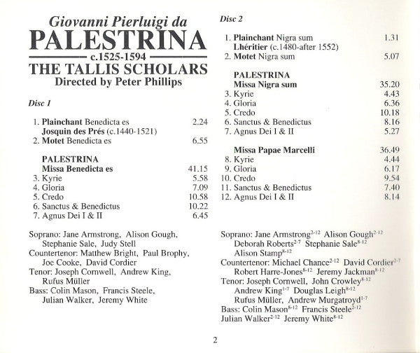 Giovanni Pierluigi da Palestrina, The Tallis Scholars, Peter Phillips (2) : The Palestrina 400 Collection (4xCD, Comp + Box)
