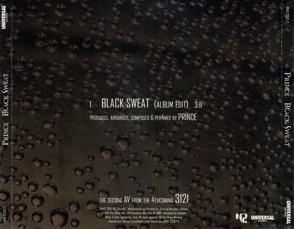 Prince : Black Sweat (CD, Single)