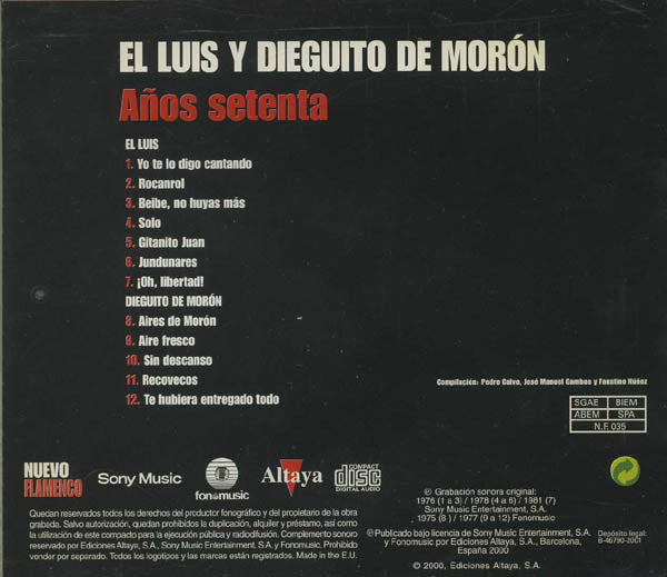 El Luis Y Diego De Moron : Años Setenta (CD, Comp)