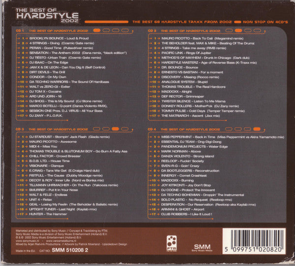 Various : The Best Of Hardstyle 2002 (4xCD, Mixed)