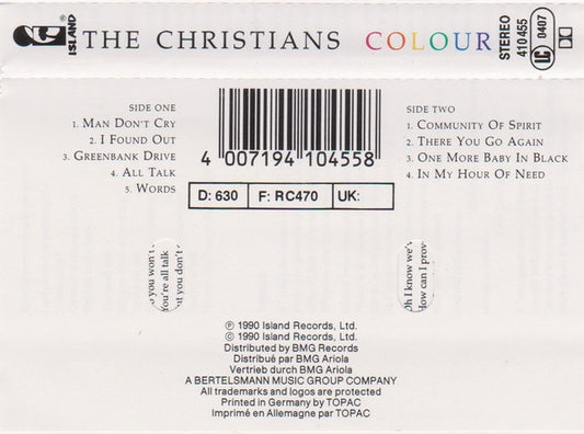 The Christians : Colour (Cass, Album)