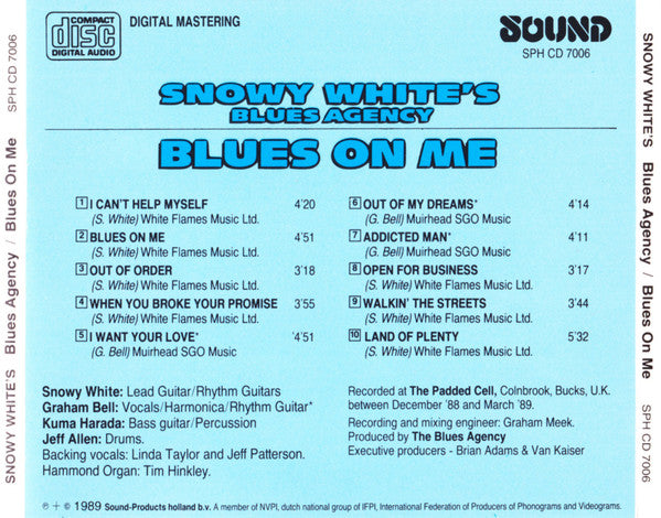Snowy White's Blues Agency : Blues On Me (CD, Album)
