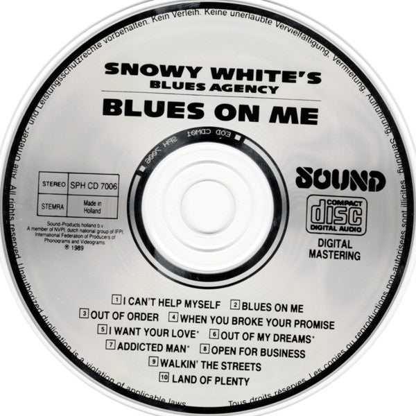 Snowy White's Blues Agency : Blues On Me (CD, Album)