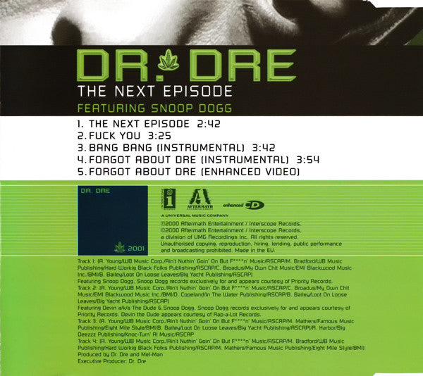 Dr. Dre Featuring Snoop Dogg : The Next Episode (CD, Single, Enh)