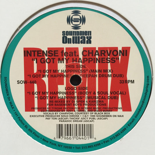 Intense (2) Feat. Charvoni : I Got My Happiness (Remixes) (12")