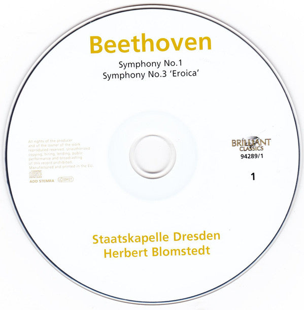 Ludwig van Beethoven, Herbert Blomstedt, Staatskapelle Dresden : IX Symphonies (5xCD, Comp, RE + Box)