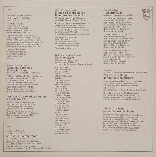 Elly Ameling : Beeld Van Een Zangeres (Mozart's Exsultate, Jubilate En Werken Van Bach, Mendelssohn, Schubert, Händel, Wolf) (LP, Comp)