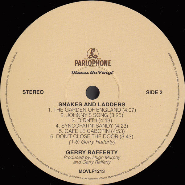 Gerry Rafferty : Snakes And Ladders (LP, Album, RE, 180)