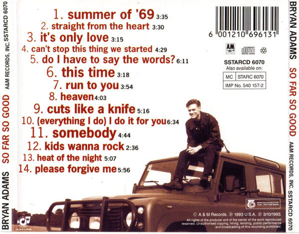 Bryan Adams : So Far So Good (CD, Comp)