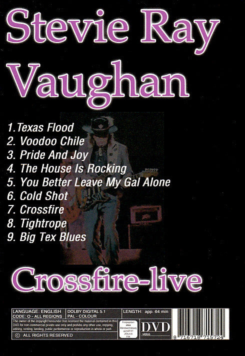 Stevie Ray Vaughan : Crossfire-Live (DVD-V, Unofficial)
