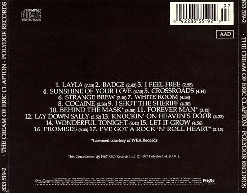 Eric Clapton : The Cream Of Clapton (CD, Comp, RE)