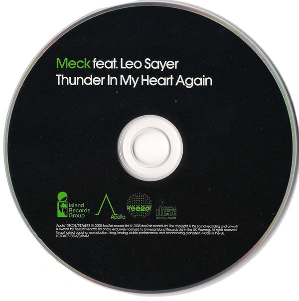 Meck (2) Feat. Leo Sayer : Thunder In My Heart Again (CD, Single)