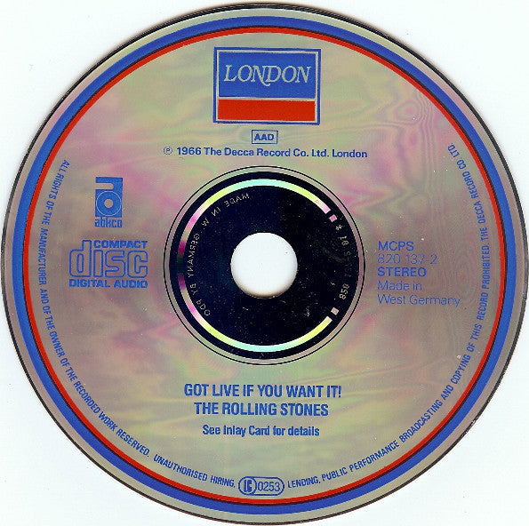 The Rolling Stones : Got Live If You Want It! (CD, Album, RE)