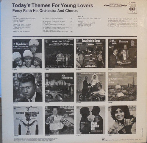 Percy Faith And His Orchestra And Chorus : Today's Themes For Young Lovers (LP, Album)