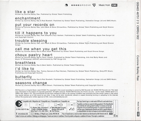 Corinne Bailey Rae : Corinne Bailey Rae (CD, Album, Copy Prot., Promo, Dig)