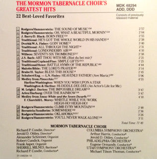 Mormon Tabernacle Choir : The Mormon Tabernacle Choir's Greatest Hits (CD, Comp)