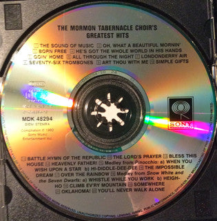Mormon Tabernacle Choir : The Mormon Tabernacle Choir's Greatest Hits (CD, Comp)