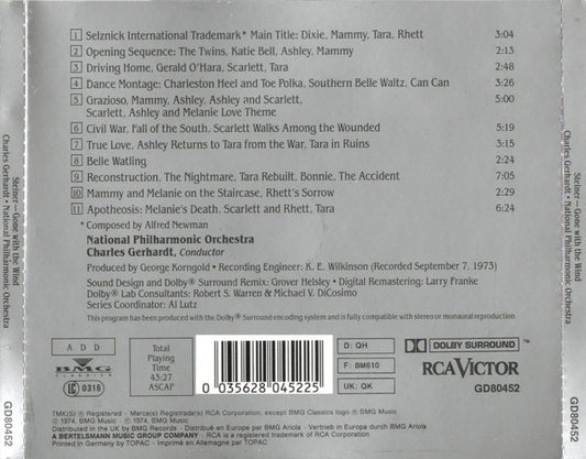 Max Steiner / National Philharmonic Orchestra / Charles Gerhardt : Max Steiner's Classic Film Score "Gone With The Wind" (CD, Album, RE, RM, Dol)