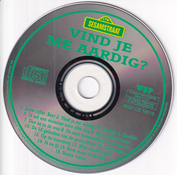 Sesamstraat : Vind Je Me Aardig? En Andere Hits Uit Sesamstraat! (CD, Album, RE)