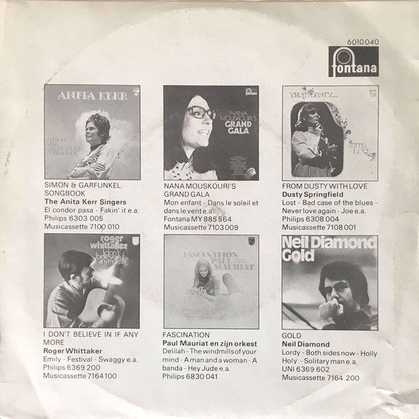 Nana Mouskouri : Le Tournesol / From Both Sides Now (7", Single, Mono)