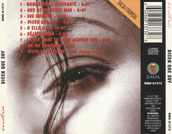 India : Dicen Que Soy (CD, Album)