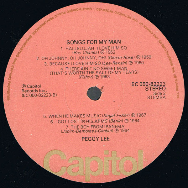 Peggy Lee : Songs For My Man (LP, Comp)