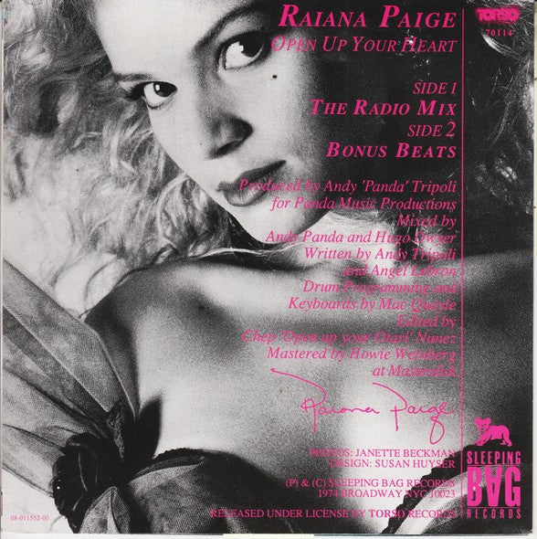 Raiana Paige : Open Up Your Heart (7", Single)