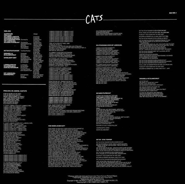 Andrew Lloyd Webber : Cats (Nederlandstalige Versie) (2xLP, Album)