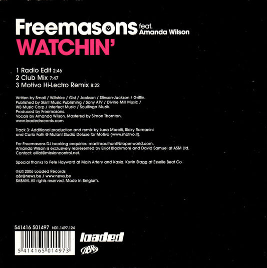 Freemasons Feat. Amanda Wilson : Watchin' (CD, Single)