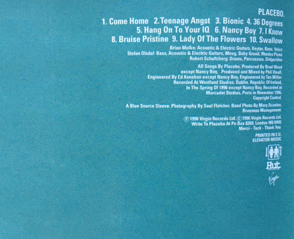 Placebo : Placebo (CD, Album, RE, RP, EMI)