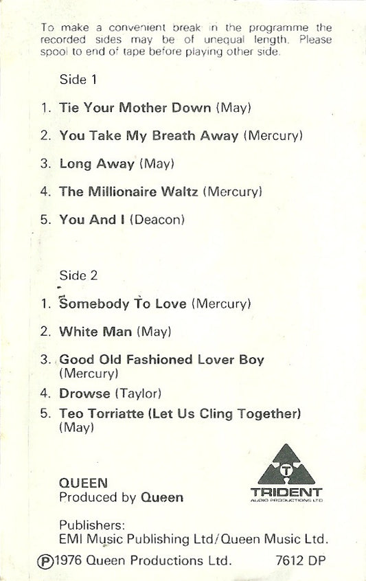 Queen : A Day At The Races (Cass, Album)