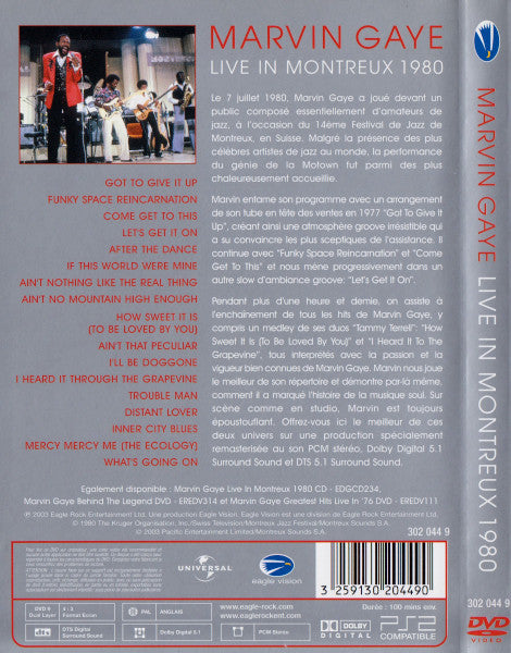 Marvin Gaye : Live In Montreux 1980 (DVD-V, Multichannel, PAL)