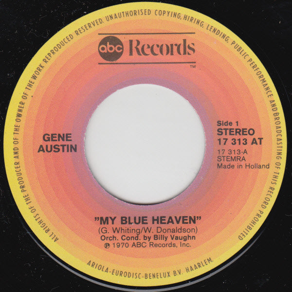 Gene Austin : My Blue Heaven / Ramona (7", Single, RE)