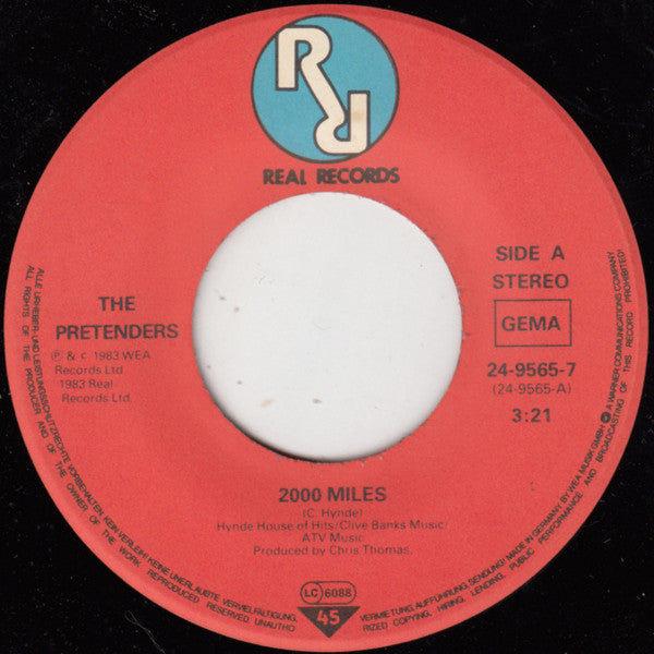The Pretenders : 2000 Miles (7", Single)
