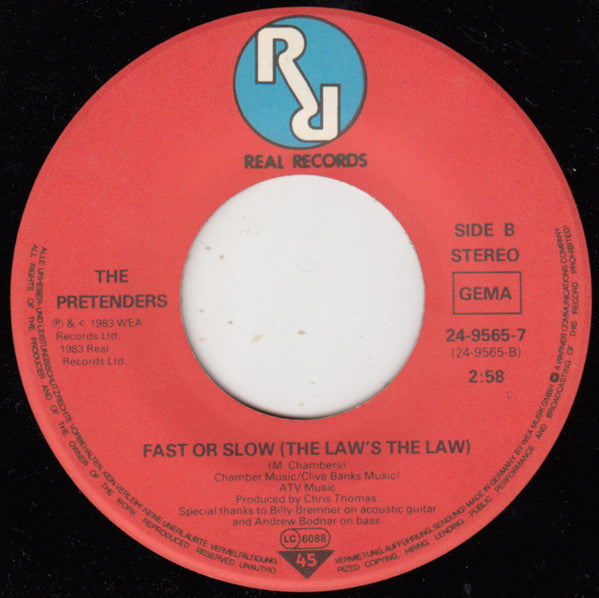 The Pretenders : 2000 Miles (7", Single)