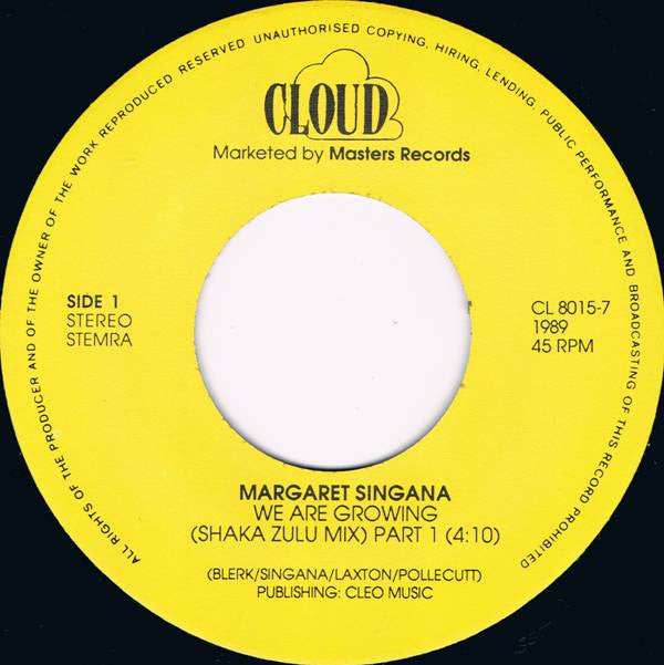 Margaret Singana : We Are Growing (Part 1 & 2) (7", Single)
