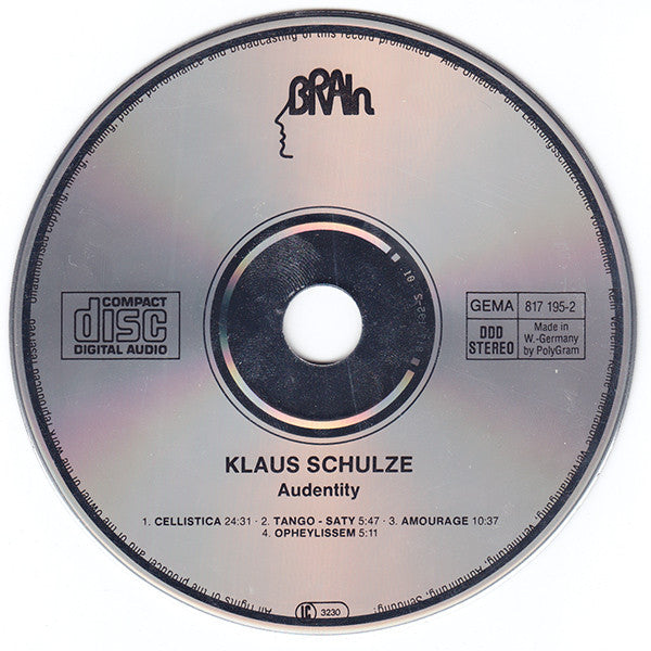 Klaus Schulze : Audentity (2xCD, Album, RP, Sil)