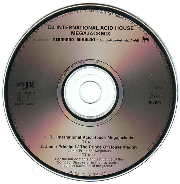Various, Jamie Principal : DJ International Acid House Megajackmix (CD, Single, P/Mixed)