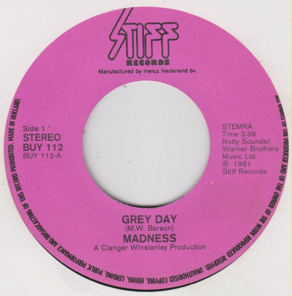 Madness : Grey Day (7", Single)