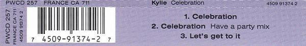 Kylie Minogue : Celebration (CD, Single)