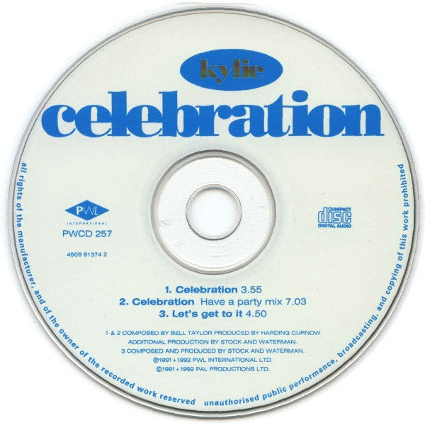 Kylie Minogue : Celebration (CD, Single)