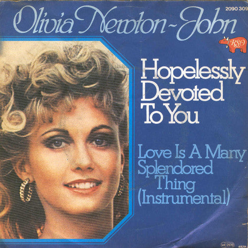Olivia Newton-John : Hopelessly Devoted To You (7", Single, Mou)