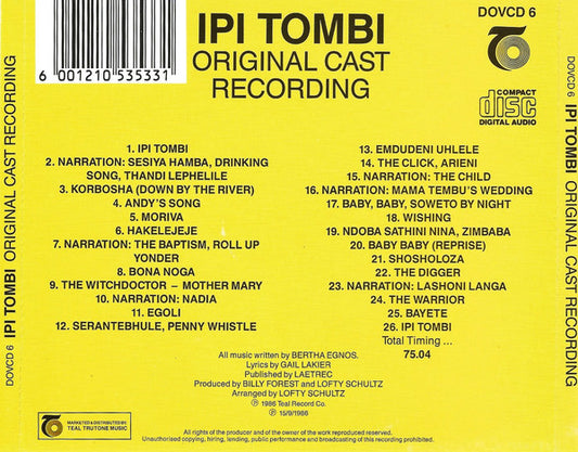 Various : Bertha Egnos & Gail Lakier's Ipi Tombi: Original Cast Recording (CD, Album)